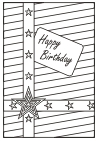 Free birthday card template #Birthday Stripes 0004