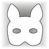 Bunny ears half face mask template #002004