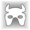 Bull horns half face mask template #002006
