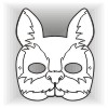 Rabbit face mask template #004001