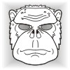 Monkey face mask template #004002