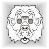 Lion face mask template #004003