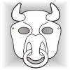 Bull face mask template #004005