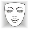 Lady Make-up mask template #006004
