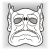 Fish face Halloween mask template #010002